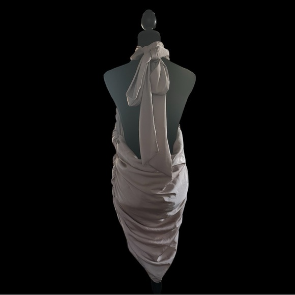 FASHION NOVA Taupe Draped Women's Dress - Picture 6 of 12